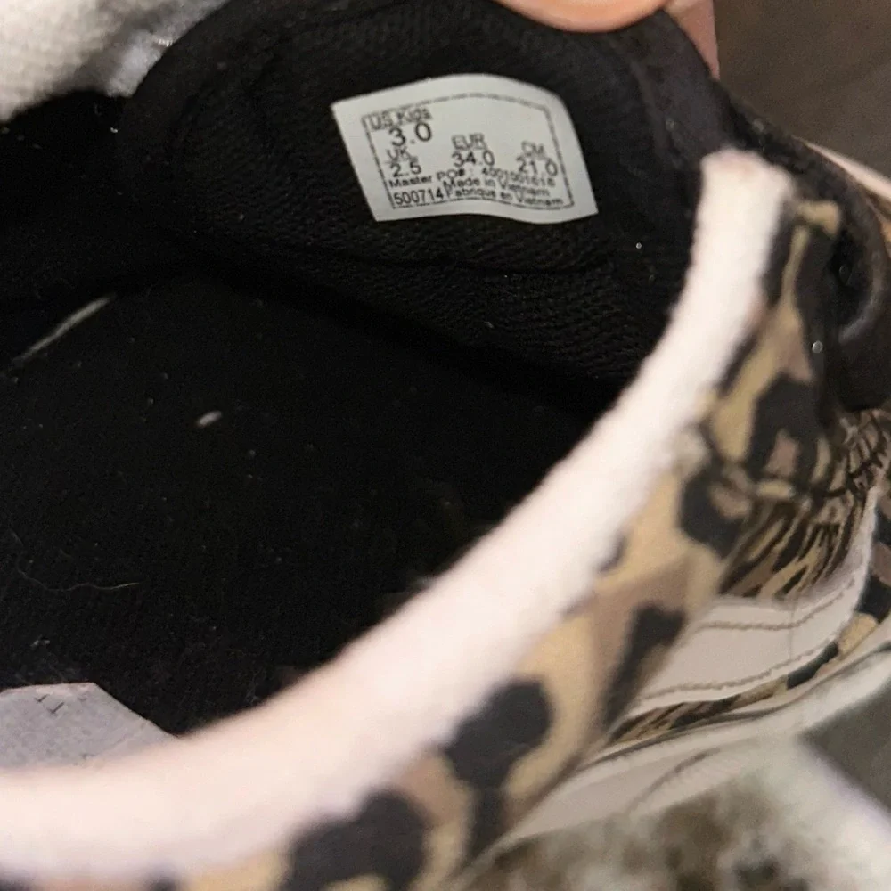 Vans Old Skool Leopard Print Checkered ANIMALS ARE FRIENDS Sneakers Shoes Kids 3